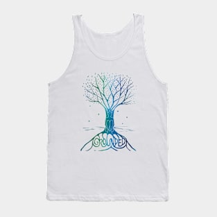 Mindfulness and Meditation Connected to Nature Linocut Print Tank Top